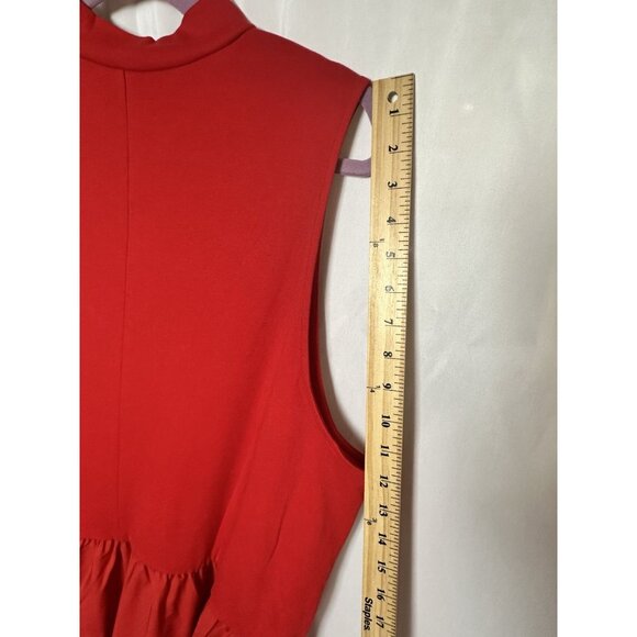 Women's Maxi A-Line Dress - A New Day Red Mock Sleeveless New Plus Size 3X - Picture 8 of 13